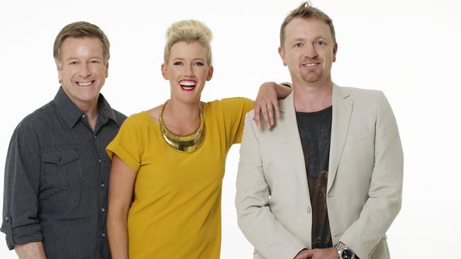 Mix 102.3’s 2013 breakfast team, Mark Aiston, Jodie Oddy and Jason “Snowy” Carter. Picture: Supplied