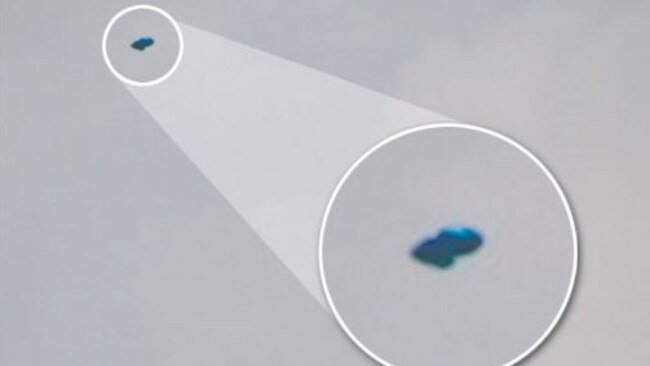 A mysterious blue car-shaped UFO was spotted over Darwin. Picture: Mark Schmutter