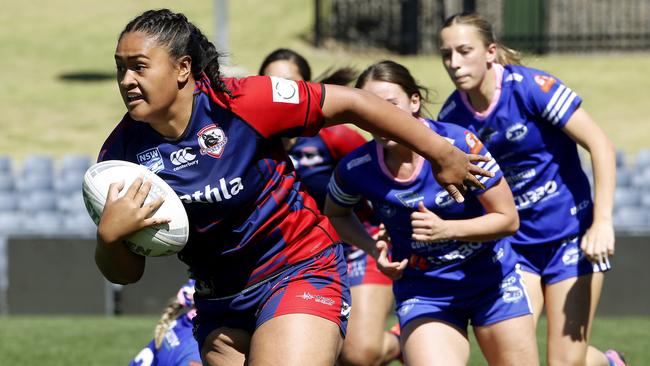 Afi Fauese in action for Campbelltown Collegians in the 2023 Macarthur RL grand final. Picture: John Appleyard