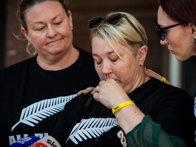 Ange Carey, Samara Laverty and Bridget Laverty as the jury delivered their verdict in the Declan Laverty murder trial at the Darwin Supreme Court on June 20th, 2024. Picture: Pema Tamang Pakhrin