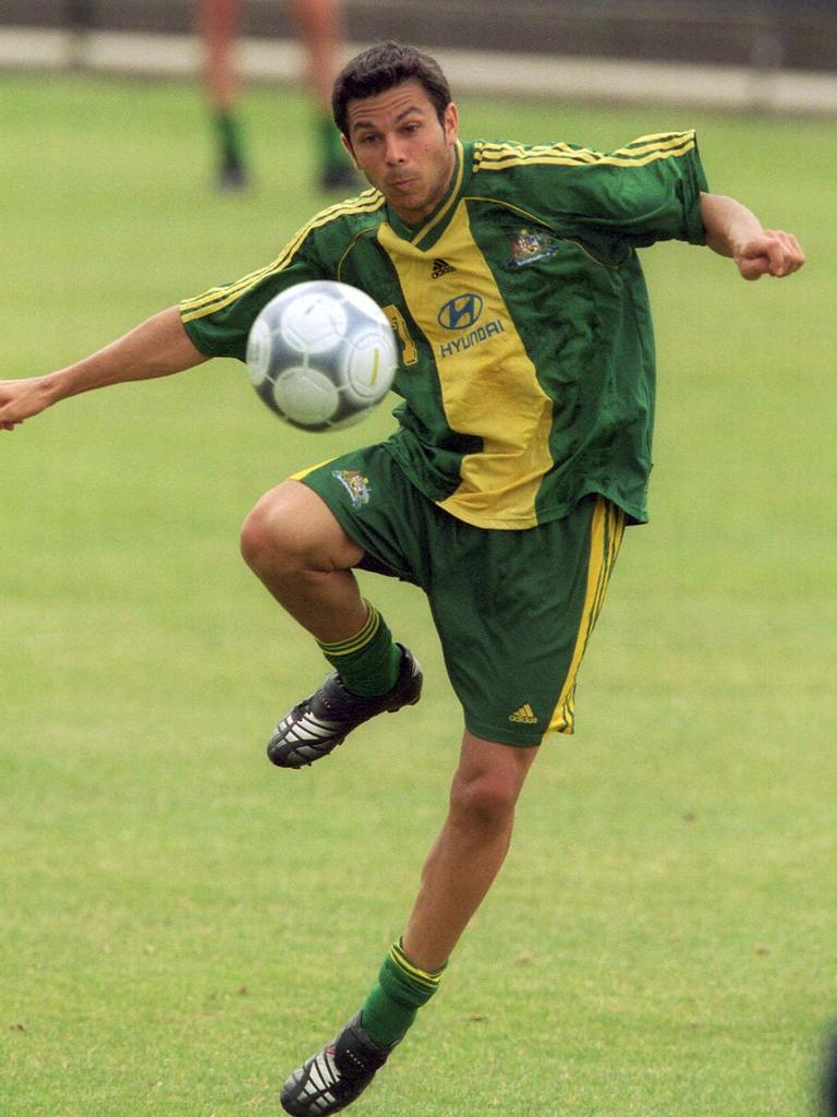 Steve Corica during Socceroos training in 2001.