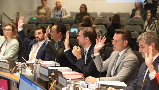 Action in the Gold Coast City Council Chambers for Council budget day 2022. Councillors vote. Picture Glenn Hampson