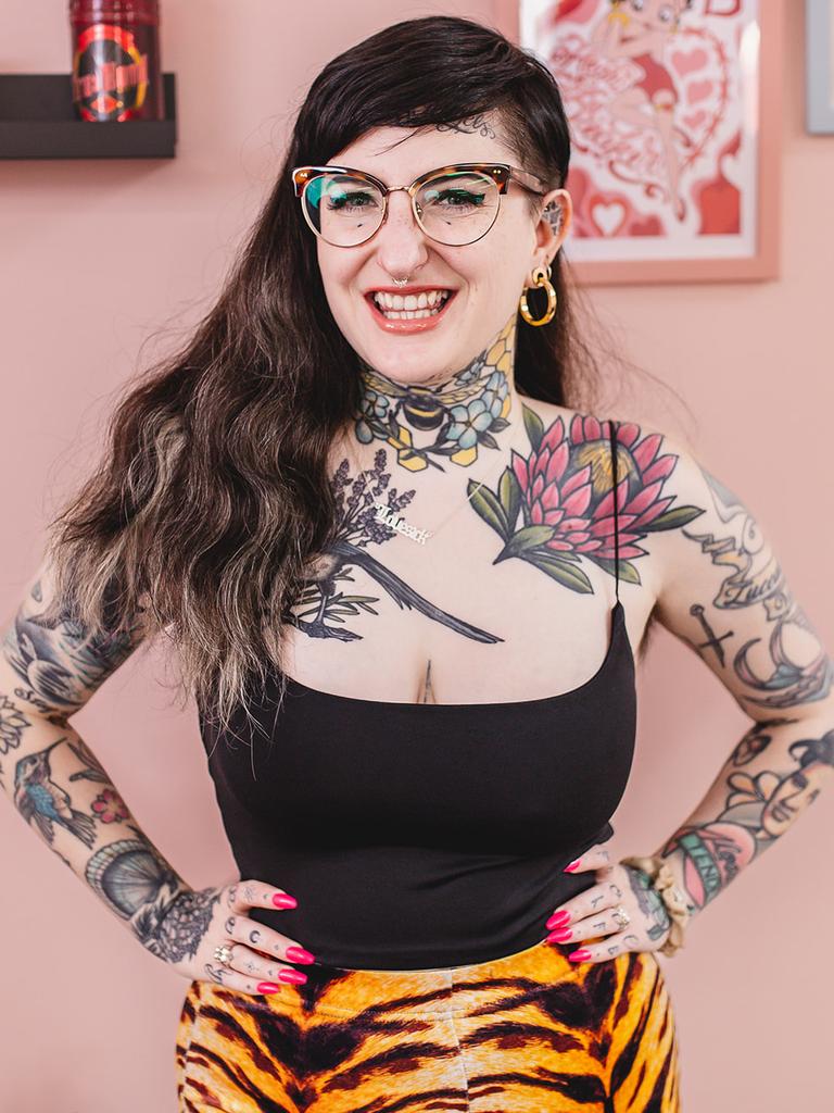 She estimates to have around 200 tattoos. Picture: Jill Kerswill