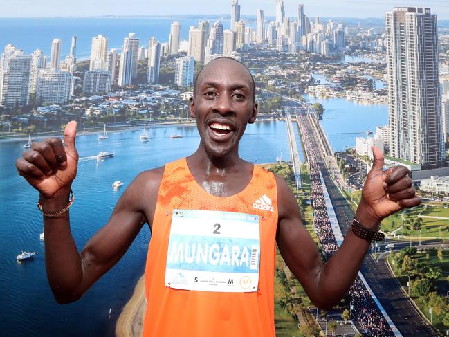 Gold Coast Marathon. Race winner Kenneth Mungara. Photo by Richard Gosling