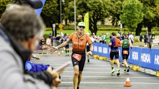 Maurice de Jersey in the running section at the Ironman 70.3 Tasmania in Hobart on Sunday 4th February. Picture: Linda Higginson