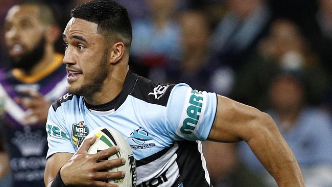 Valentine Holmes made a name for himself starring for th Cronulla Sharks. Picture: AAP Image/Daniel Pockett