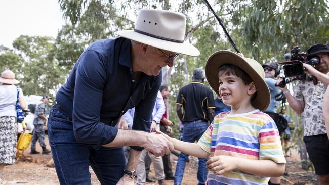 Prime Minister Anthony Albanese at Garma 2024. Picture: Teagan Glenane / Yothu Yindi foundation