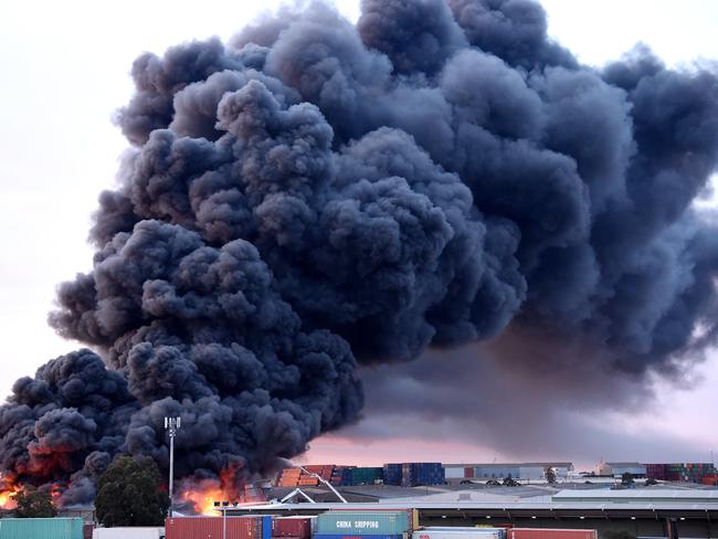 Factory Fire off Somerville Road West Footscray.  Picture: Nicole Garmston