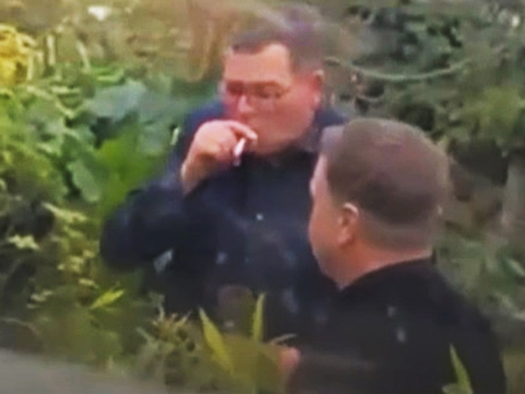 Daniel Andrews was spotted puffing a cigarette outside a function.