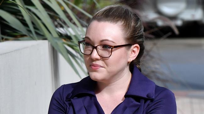 Thunder River Rapids ride operator Courtney Williams arriving at the inquest into the Dreamworld disaster on June 21, 2018.