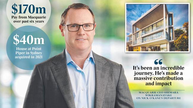 Nick O'Kane, who owns a $40m Point Piper mansion, is leaving Macquarie Group this month.