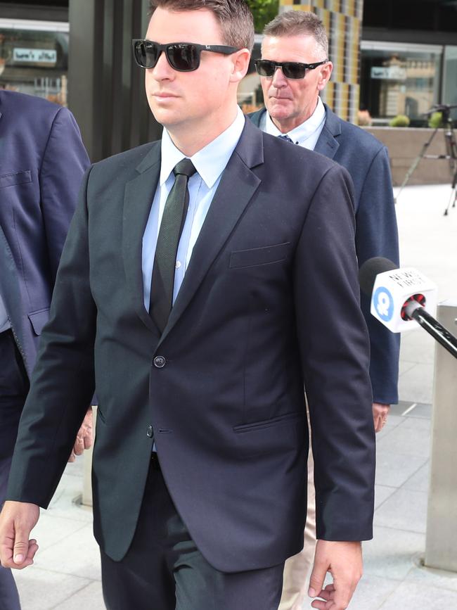 Police officer Blake Sullivan outside court in Brisbane in March 2020.