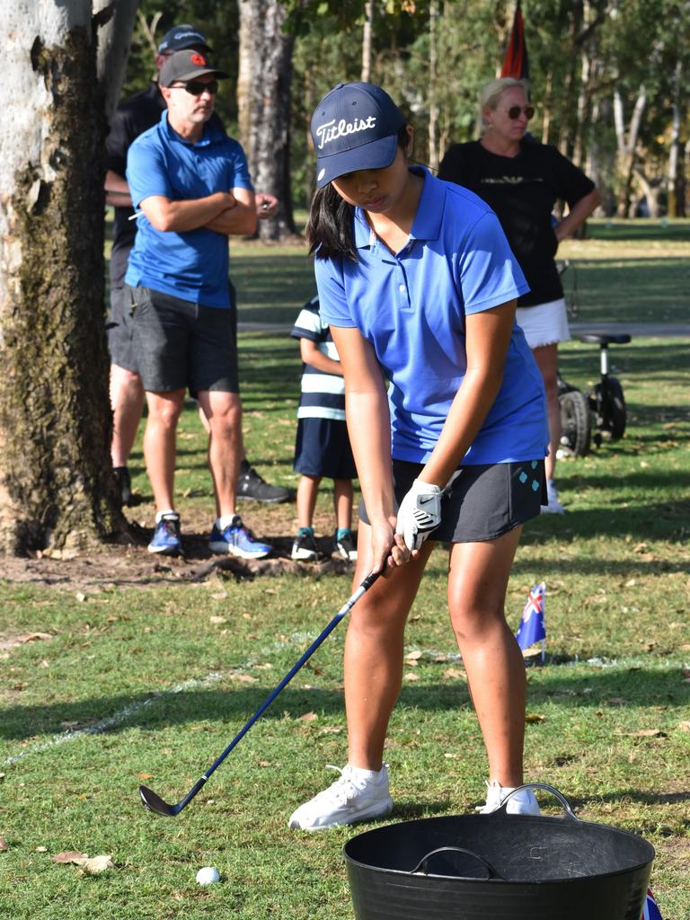 Brisbane's Aly Antonio in the shootout at the Rockhampton Golf Club in the lead-up to the US Kids Golf Foundation Australian Open being played on September 27 and 28.