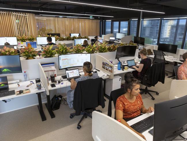 Staff enjoying the new PwC Australia Darwin office. Pictures: Floss Adams.