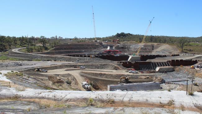 Construction on site at Rookwood Weir in August 2022.