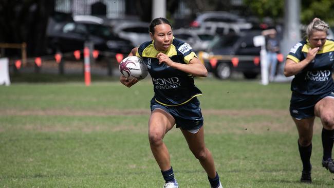 Action from a riveting Sunnybank vs Bond University clash. Photo credit: Holly Hope Creative.