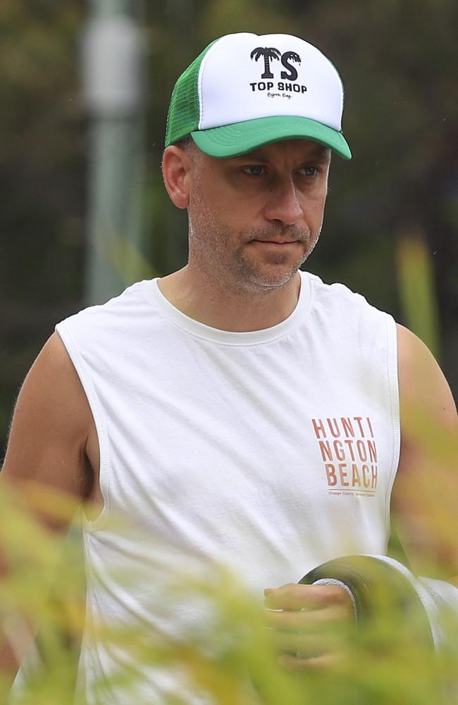 Chris Walker was pictured in Byron Bay days before the split announcement. Picture: Media Mode.