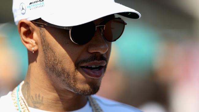 BAKU, AZERBAIJAN — JUNE 25: Lewis Hamilton of Great Britain and Mercedes GP on the drivers parade before the Azerbaijan Formula One Grand Prix at Baku City Circuit on June 25, 2017 in Baku, Azerbaijan. (Photo by Mark Thompson/Getty Images)