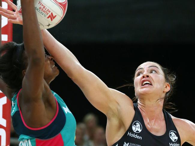 Old habits die hard for former netball star Layton. Picture: George Salpigtidis