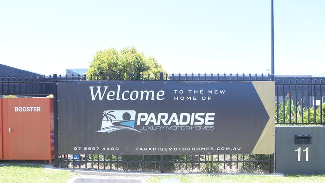 The leased Paradise Motor Homes depot in Yatala. Picture: Richard Gosling