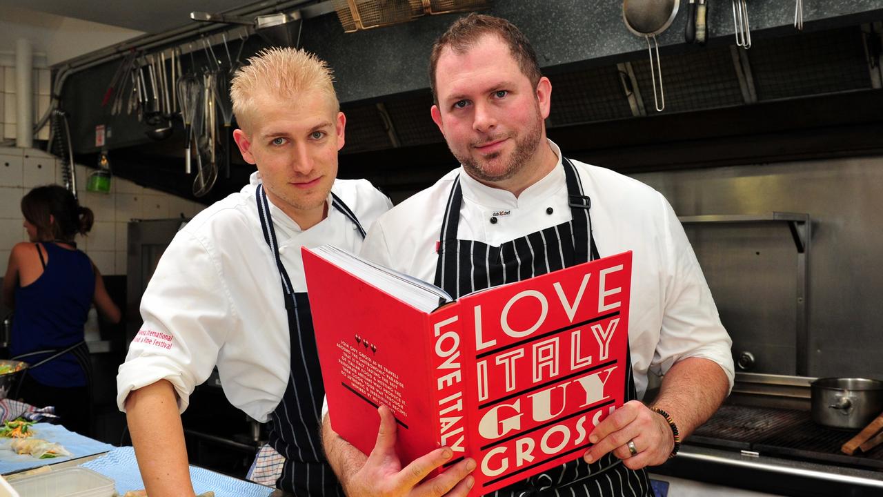 Whiskey Boy head chef Geoffrey Marcq with Berardos executive chef Tim Montgomery. Picture: Geoff Potter