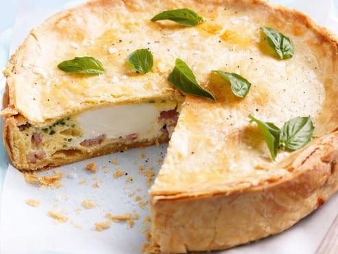 Egg and bacon pie.