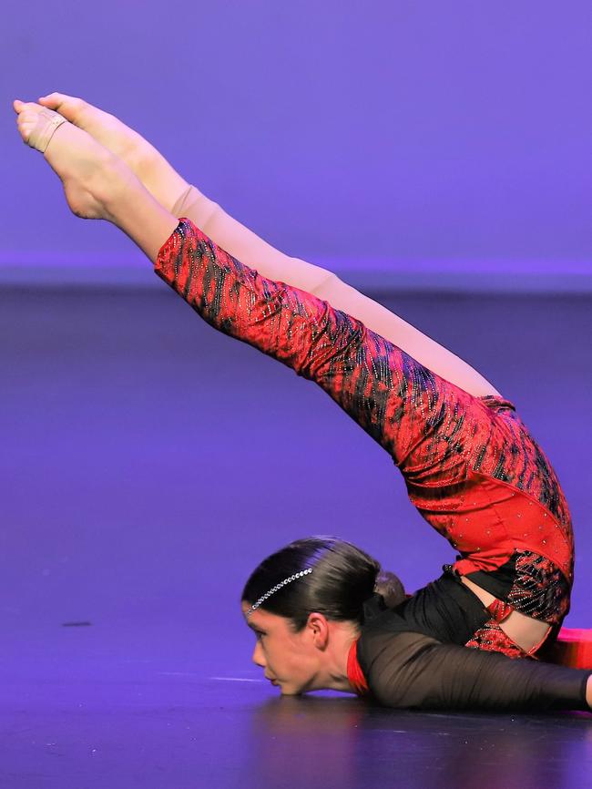 Olivia Alford from Just Dance in her acrobatic solo. Picture supplied.