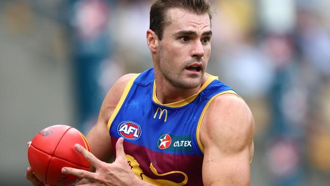 BRISBANE, AUSTRALIA - APRIL 29: Jack Payne of the Lions in action during the round seven AFL match between Brisbane Lions and Fremantle Dockers at The Gabba, on April 29, 2023, in Brisbane, Australia. (Photo by Chris Hyde/AFL Photos/via Getty Images )