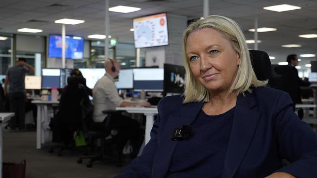 Jetstar CEO Stephanie Tully speaks with news.com.au at the Jetstar Operations Control Centre in Melbourne. Picture: news.com.au