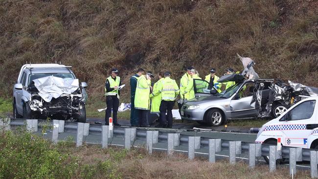 The scene of the fatal crash at Advancetown in The Gold Coast Hinterland. Photograph : Jason O'Brien