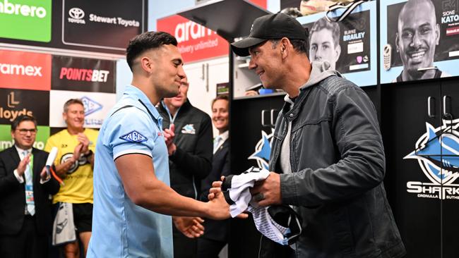 KL Iro received his first jersey from his father. Picture: NRL Images.