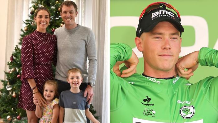 Rohan Dennis with Melissa Dennis and their children. Photo: Instagram, @rohandennis and Doug Pensinger/Getty Images.