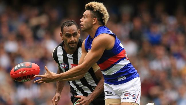 Jason Johannisen finished the game with 33 disposals. Picture: Wayne Ludbey