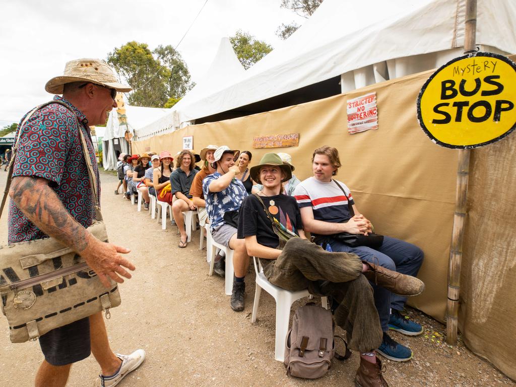 Colourful crowds on day one of the Woodford Folk Festival. Picture: Lachie Millard