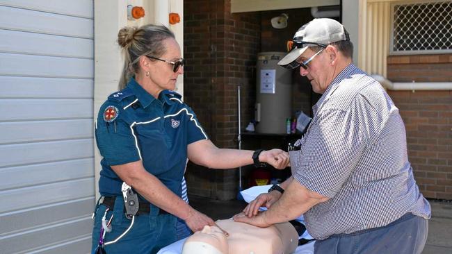 The station&#39;s acting officer-in-charge Yvette Atkins teaches CPR. Picture: Lachlan McIvor