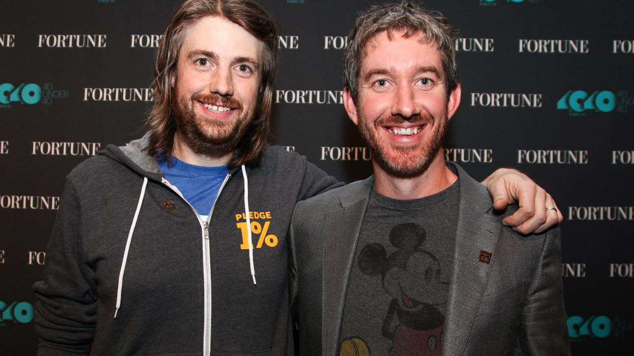 Mike Cannon-Brookes and Scott Farquhar lost $1 billion in one day. Picture: Kelly Sullivan/Getty Images for Fortune