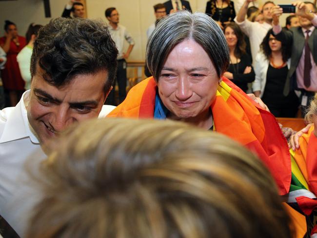 The Same Sex Marriage Vote was watched by a vey emotional Senator Penny Wong and the politicians from all parties in Parliament House in Canberra. Picture Gary Ramage