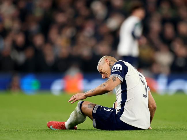 Postecoglou lost another player to injury, with striker Richarlison going down in the first half. Picture: Getty