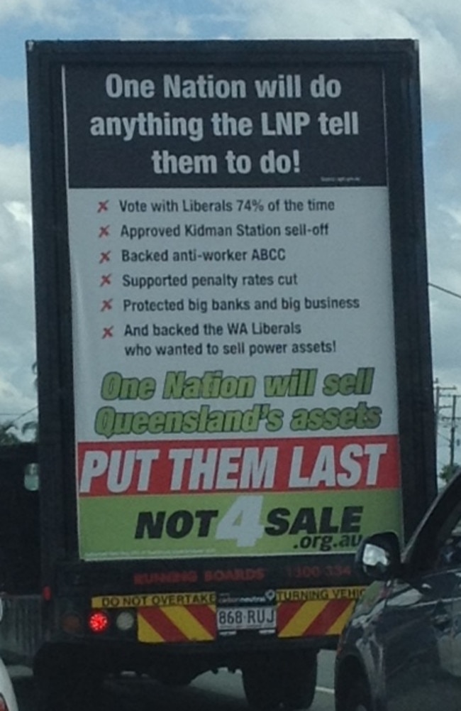 This enormous advertisement was spotted on the back of a truck in the state’s southeast.