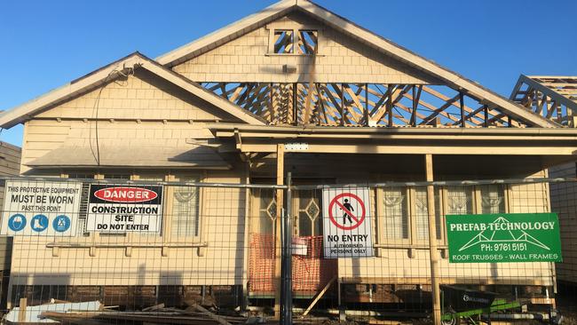 Houses on The Block site for the upcoming series in Elsternwick. Picture: Fiona Byrne