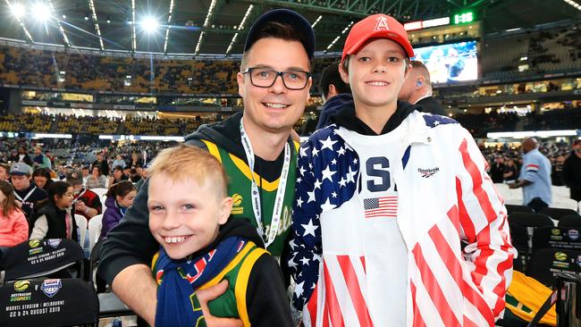 Fans gear up for the game. Picture: Mark Stewart