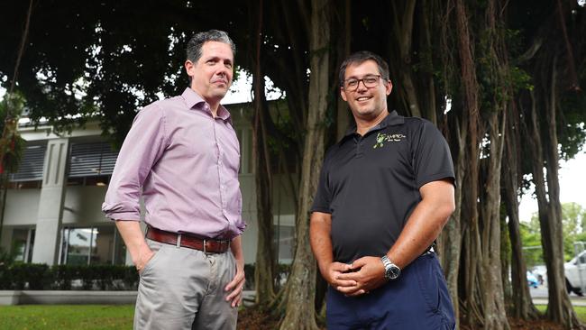 Tourism Tropical North Queensland CEO Mark Olsen and Australian Marine Park Tourism Operators CEO Gareth Phillips are pleased that Queensland Premier Annastacia Palaszczuk will reopen the Queensland border earlier than originally planned, due to high rates of Covid-19 vaccination. Picture: Brendan Radke