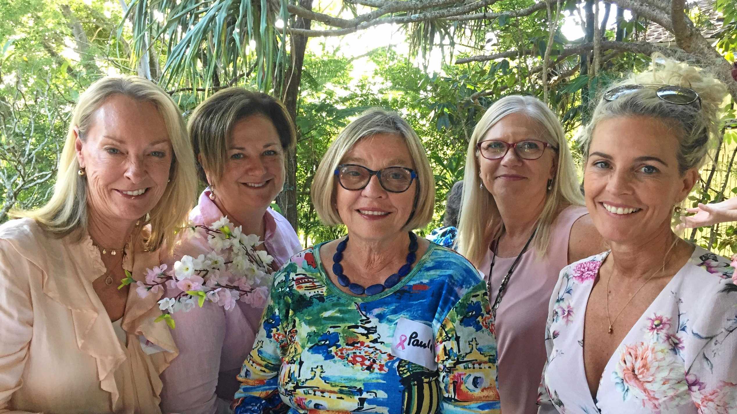 CANCER FUNDRAISER: Margo Kay, Jo Rowland, Paula Good, Clara Densley and Lara Good. Picture: Caitlin Zerafa