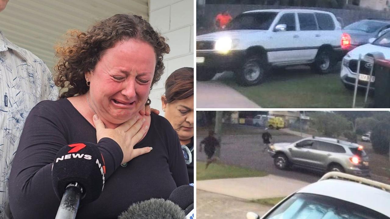 Townsville mum Melissa Young-Florence broke down in tears while talking about how she was chased and rammed by youths in a stolen car on December 7. Pictures: Natasha Emeck/Supplied