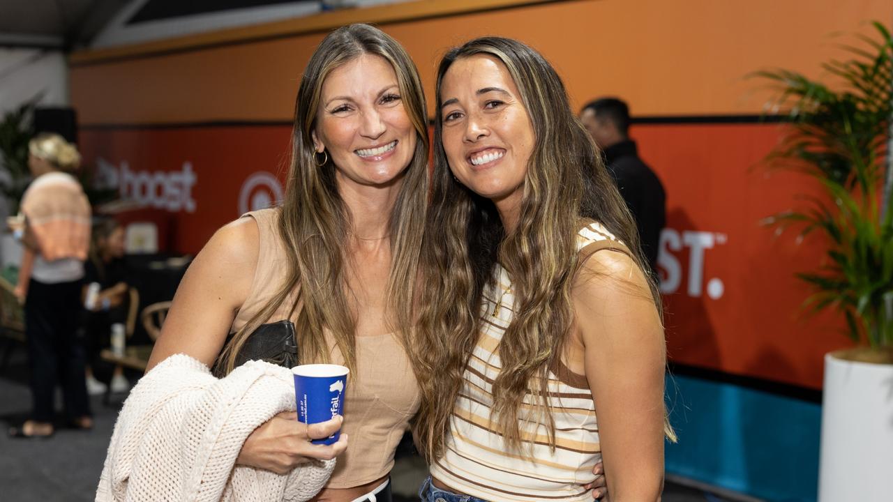 Renee Taylor and Veronica Russell with The Pulse at Boost Mobile Gold Coast Open 2023 Athletes and Co Pre-Comp Feast, May 5 2023. Picture: Celeste Humphrey