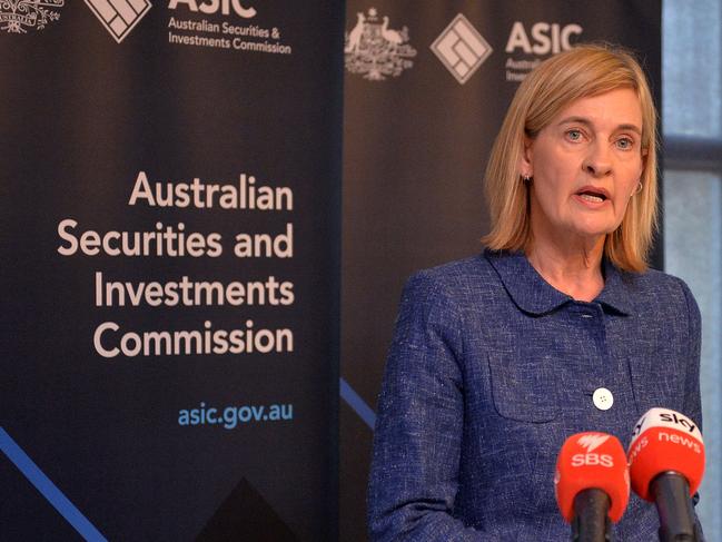 MELBOURNE, AUSTRALIA - NewsWire Photos, AUGUST 14, 2024. ASIC Press Conference on Lawsuit Against ASX. (L-R) Sarah Court (ASIC Deputy Chair) and Joe Longo (ASIC Chair). Picture:  NewsWire / Josie Hayden