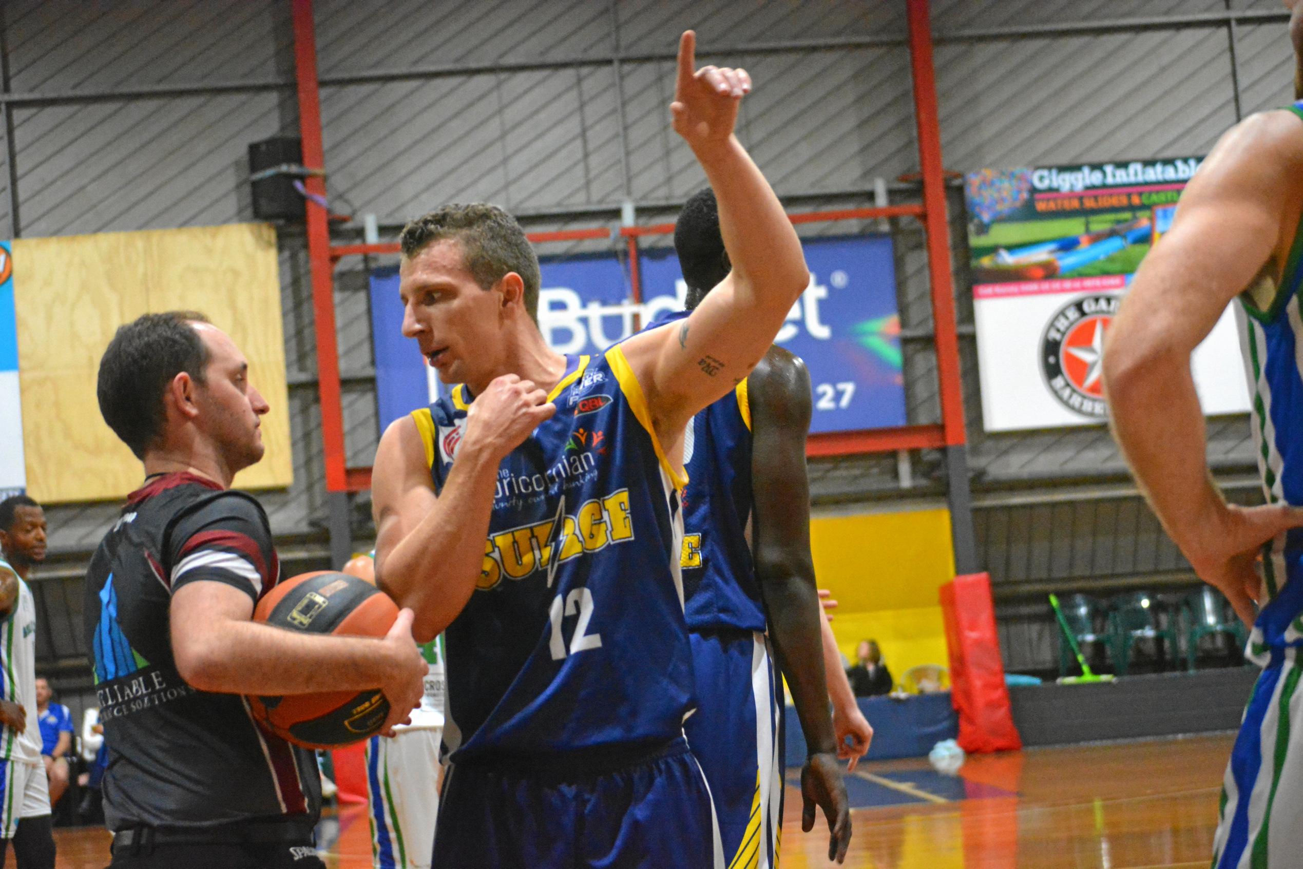 Troy Robinson makes a point to the referee. Picture: Nick Kossatch GLA040819QBL