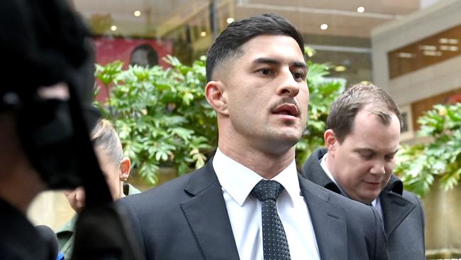 SYDNEY, AUSTRALIA - NewsWire Photos, JUNE 28, 2023. Parramatta NRL player Dylan Brown leaves  Downing Centre Court.Picture: NCA NewsWire / Jeremy Piper