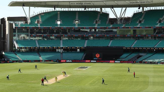 Cricket farewelled the season prematurely in front of empty stands at the SCG and headed towards an uncertain future. Picture: Brett Costello