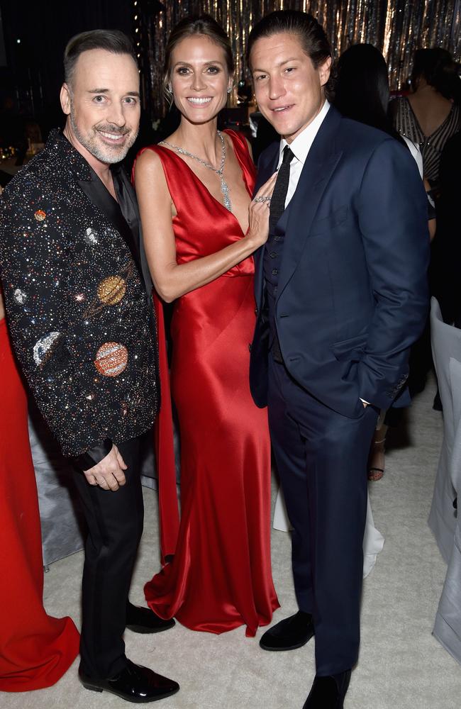 Host David Furnish and model Heidi Klum attends the 25th Annual Elton John AIDS Foundation’s Academy Awards Viewing Party at The City of West Hollywood Park on February 26, 2017 in West Hollywood, California. Picture: Getty